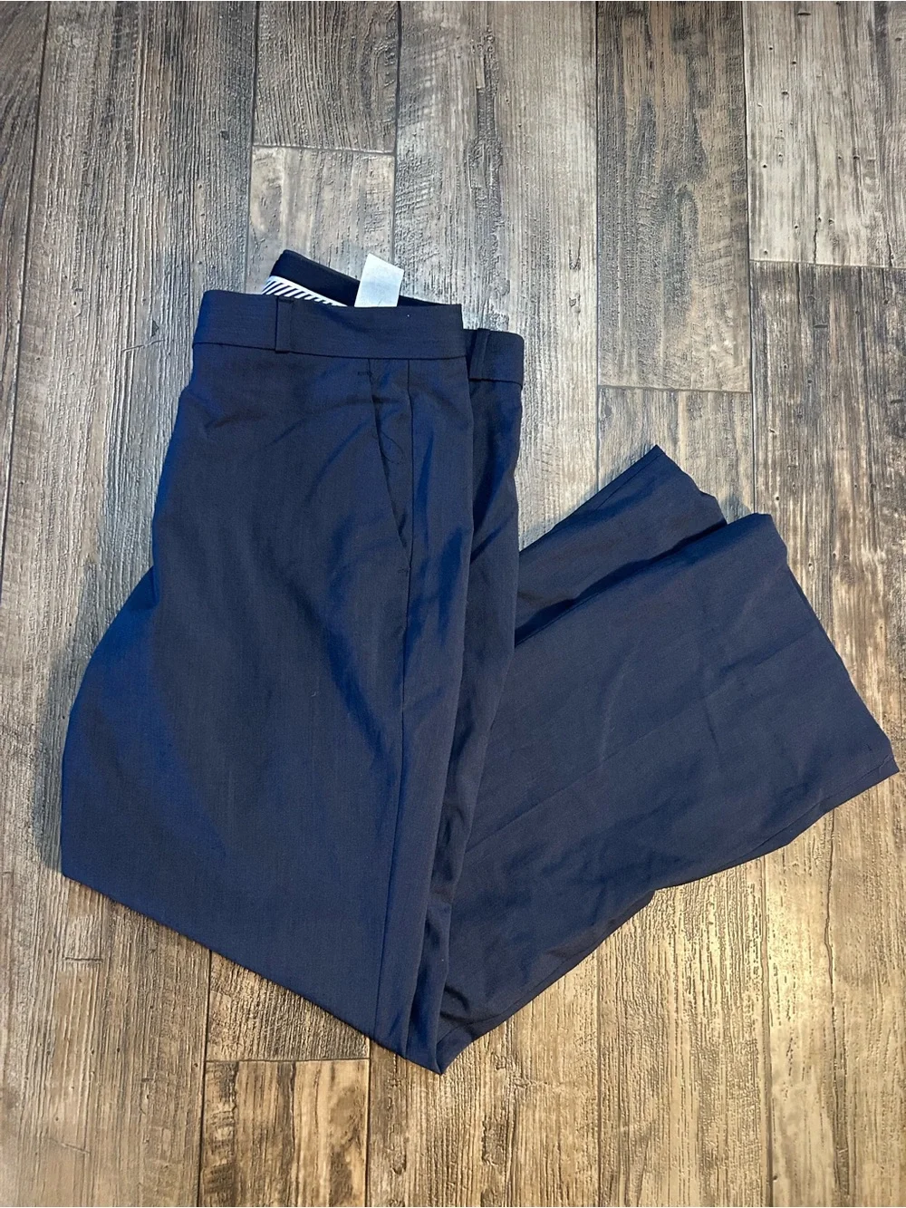 Banana Republic Women's Navy Blue Wool Dress Pants Straight Pockets